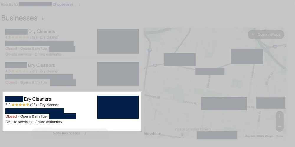 Belmore Dry Cleaners on google maps